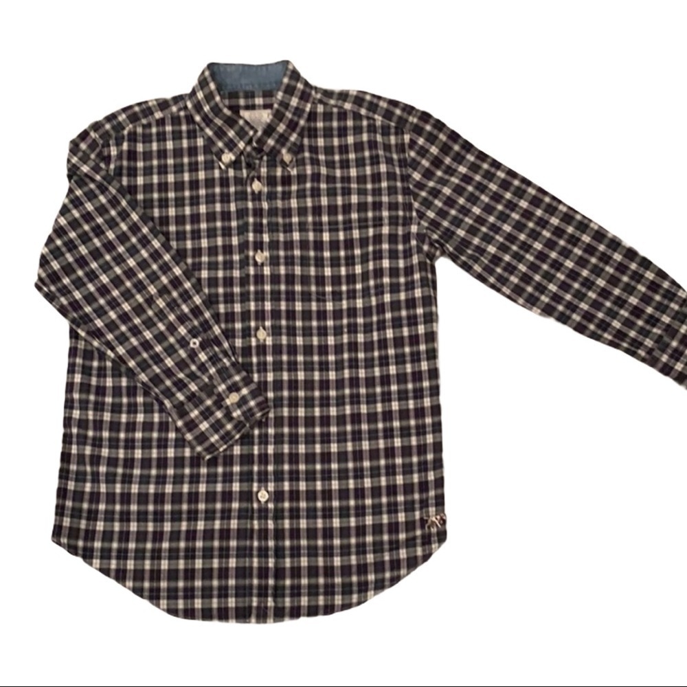 J. Crew‎ Crewcuts Blue Plaid Long Sleeve Button Down Shirt Size L